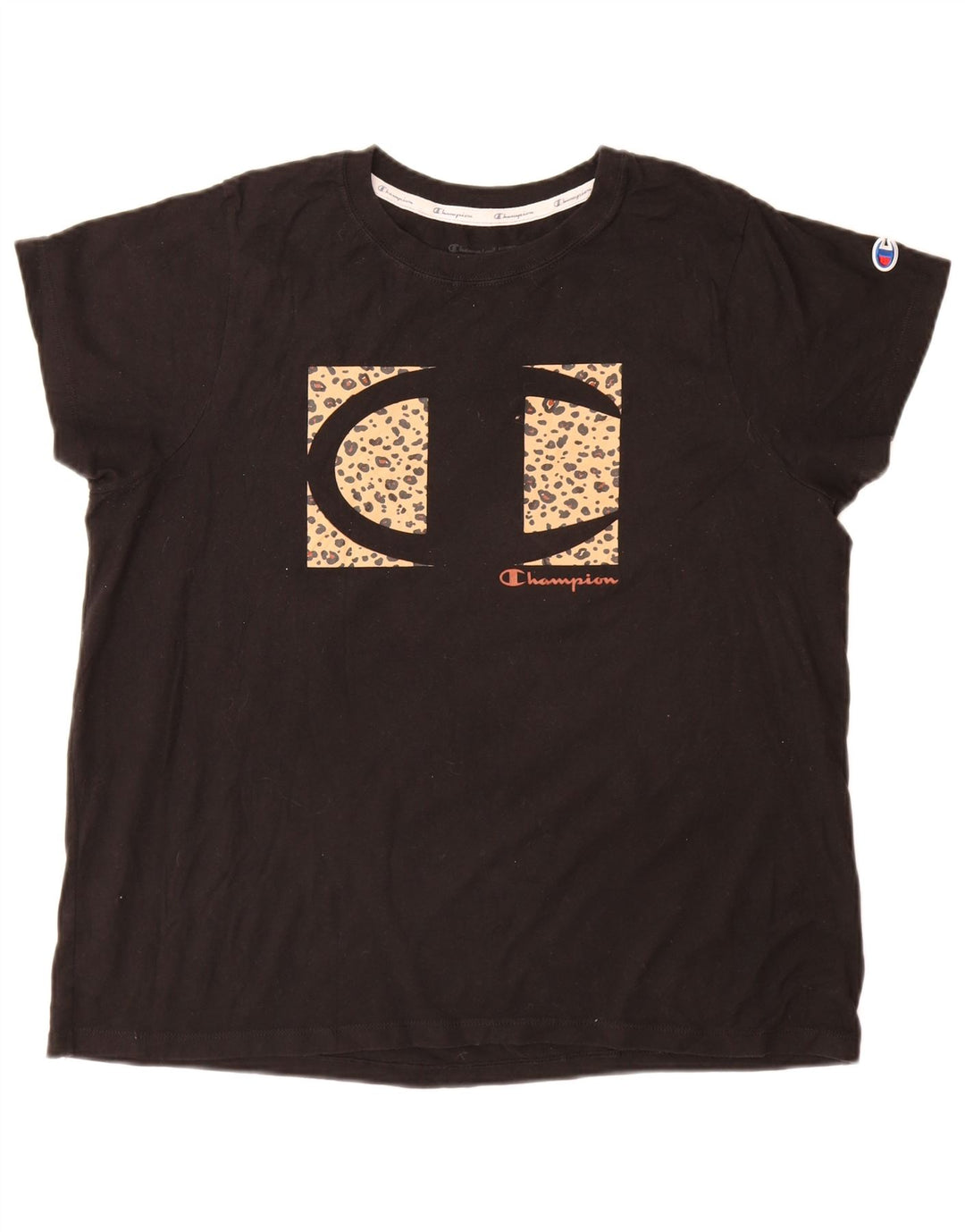 Champion T-Shirt Graphique Femme UK 18 XL Noir Coton