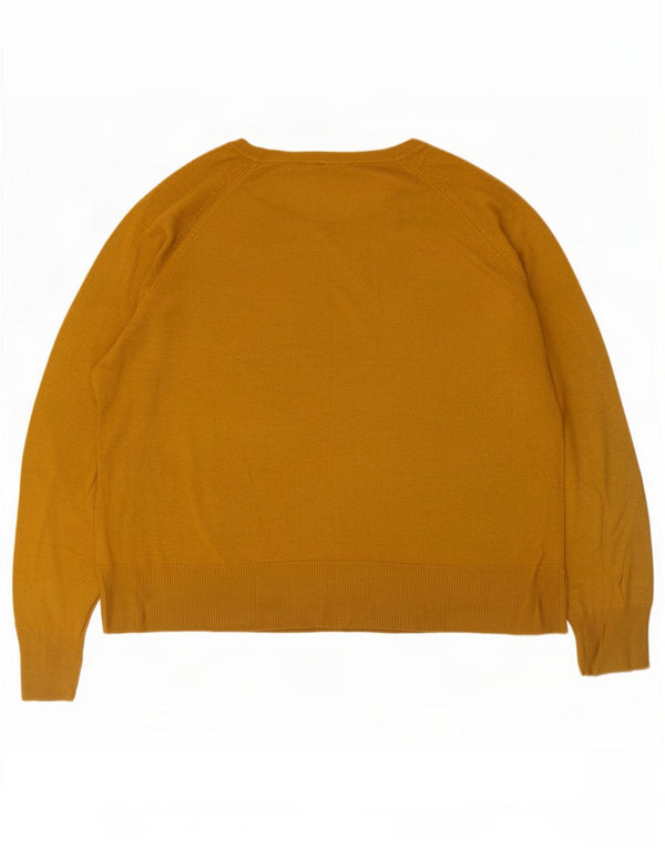 Zara Pull surdimensionné à col bateau pour femme UK 10 Petit Jaune