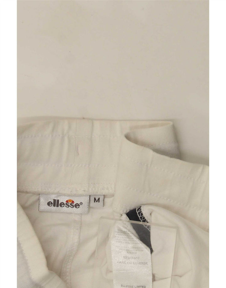 Ellesse Short de Sport Graphique Homme Blanc Moyen Coton Colorblock