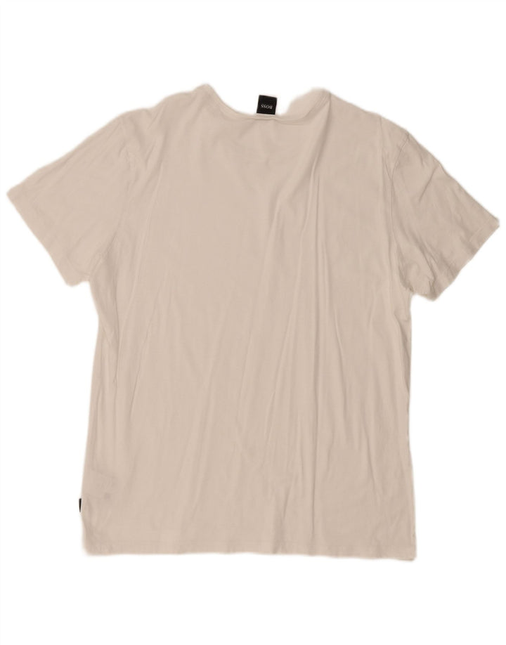 HUGO BOSS Homme T-Shirt Top XL Blanc Coton