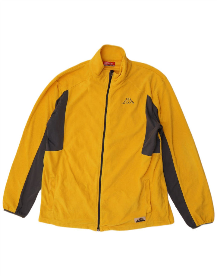 Kappa Veste Polaire Homme UK 44 2XL Jaune Colorblock Polyester