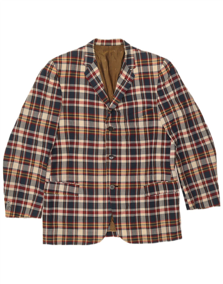 Baxter Veste blazer à 3 boutons pour homme UK 38 à carreaux multicolores moyens