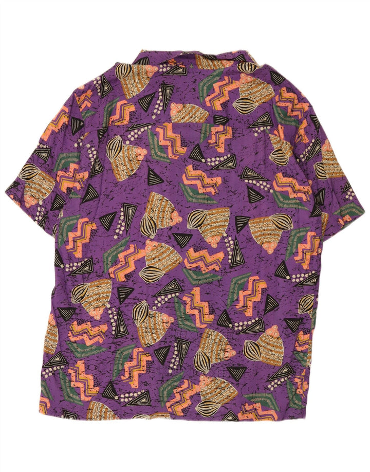 Pull & Bear Chemise Hawaïenne à Manches Courtes STWD Homme Violet Géométrique XL