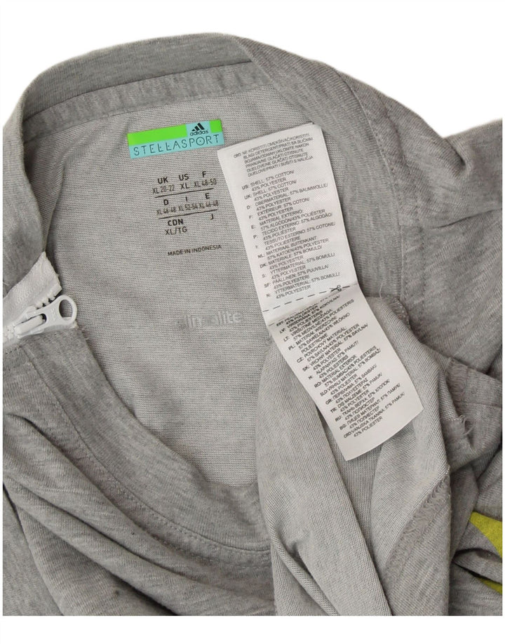 ADIDAS X STELLA MCCARTNEY T-shirt graphique pour femme UK 20/22 XL Gris