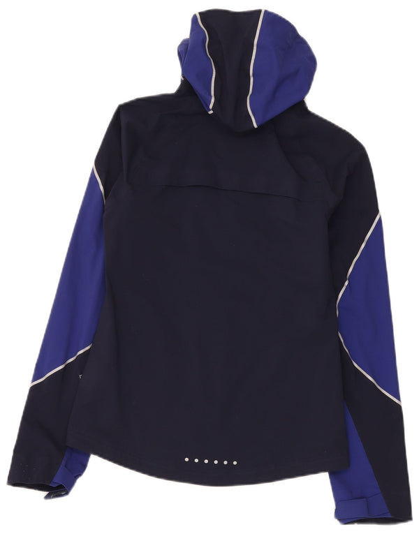 Nike Veste de survêtement à capuche pour femme UK 6 XS Bleu Colorblock Nylon