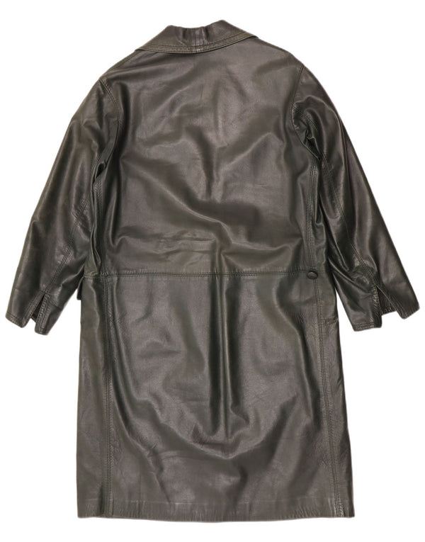 manteau en cuir femme vintage UK 14 Vert moyen