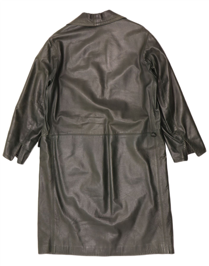 manteau en cuir femme vintage UK 14 Vert moyen