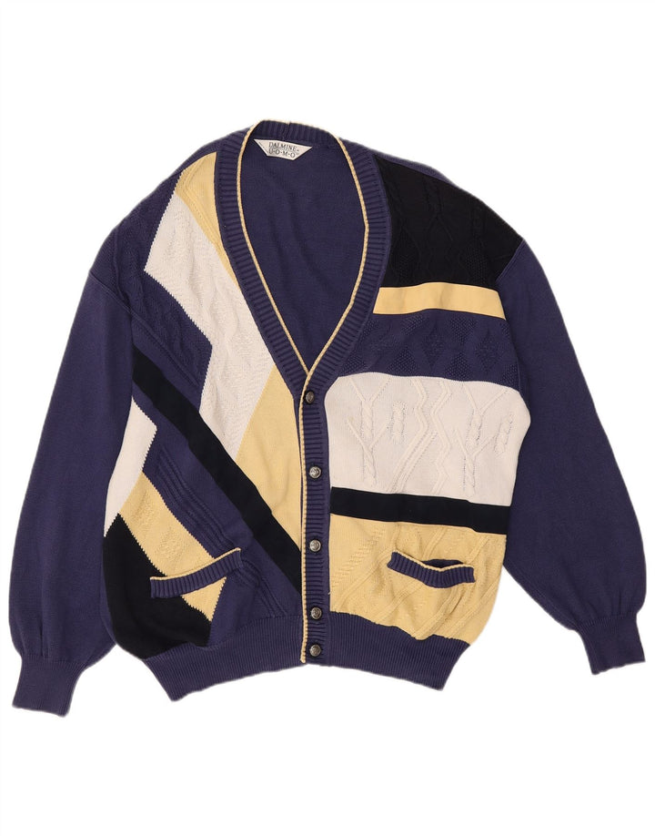 DALMINE Cardigan Homme Pull IT 50 Bleu Marine Moyen Colorblock Coton
