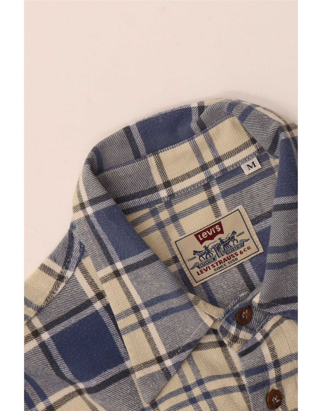 Levi's Chemise en Flanelle Homme Bleu Moyen à Carreaux