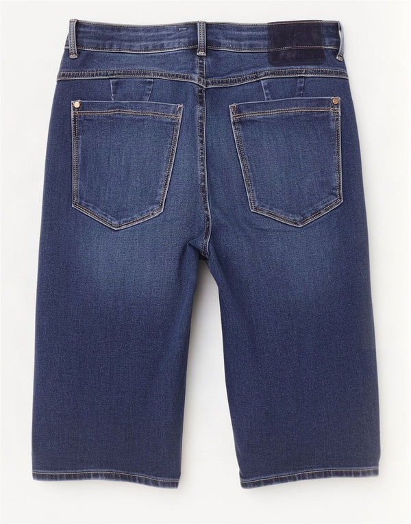 Marks & Spencer Short en denim magique pour femme UK 12 Medium W28 Bleu marine
