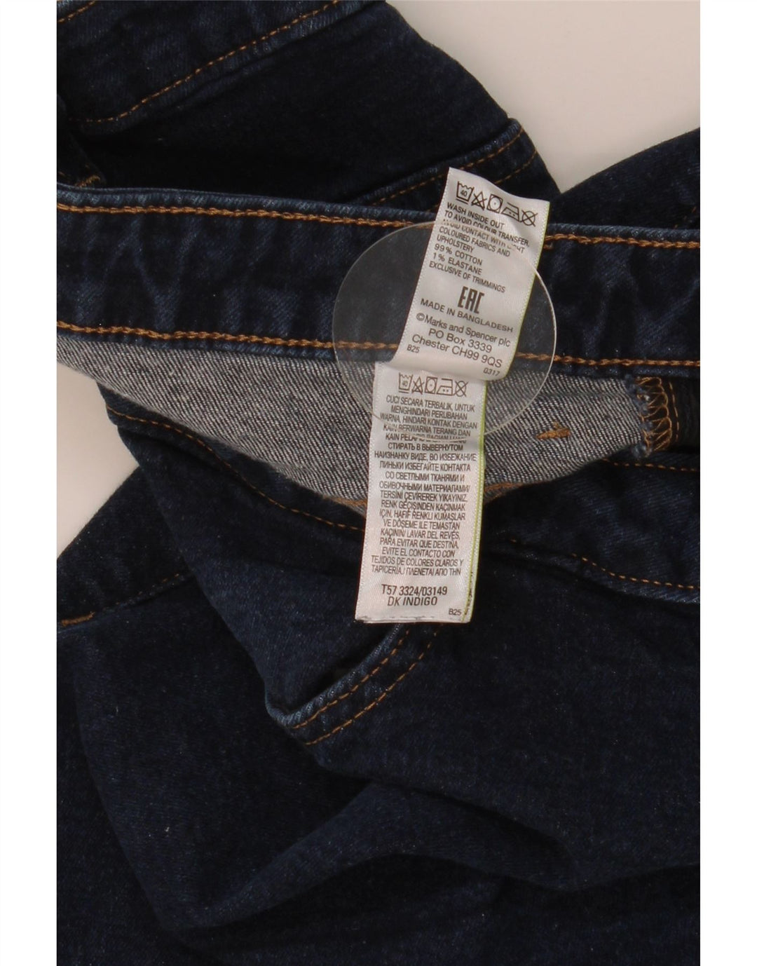 Marks & Spencer Short en jean pour femme UK 12 Medium W30 Bleu marine Coton