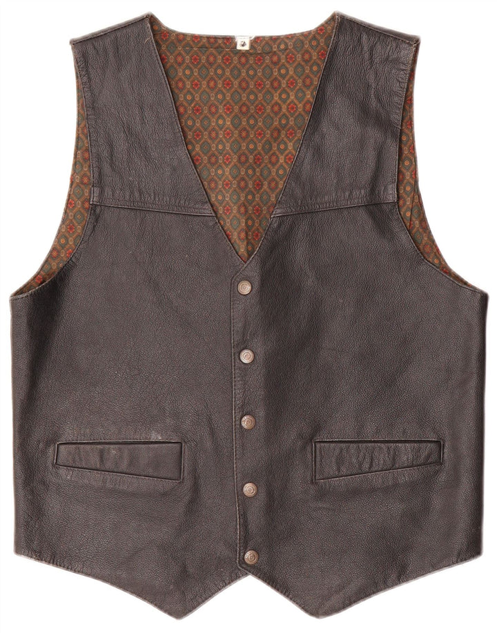 gilet en cuir homme vintage petit cuir noir