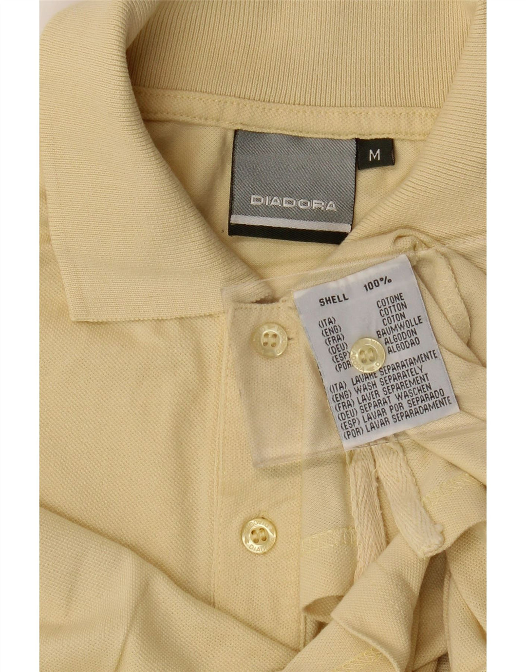DIADORA Polo Homme Jaune Moyen Coton