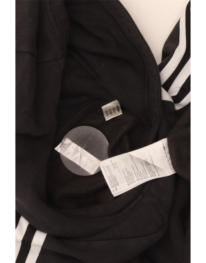 ADIDAS Pull à capuche pour femme UK 16 Large Noir Coton