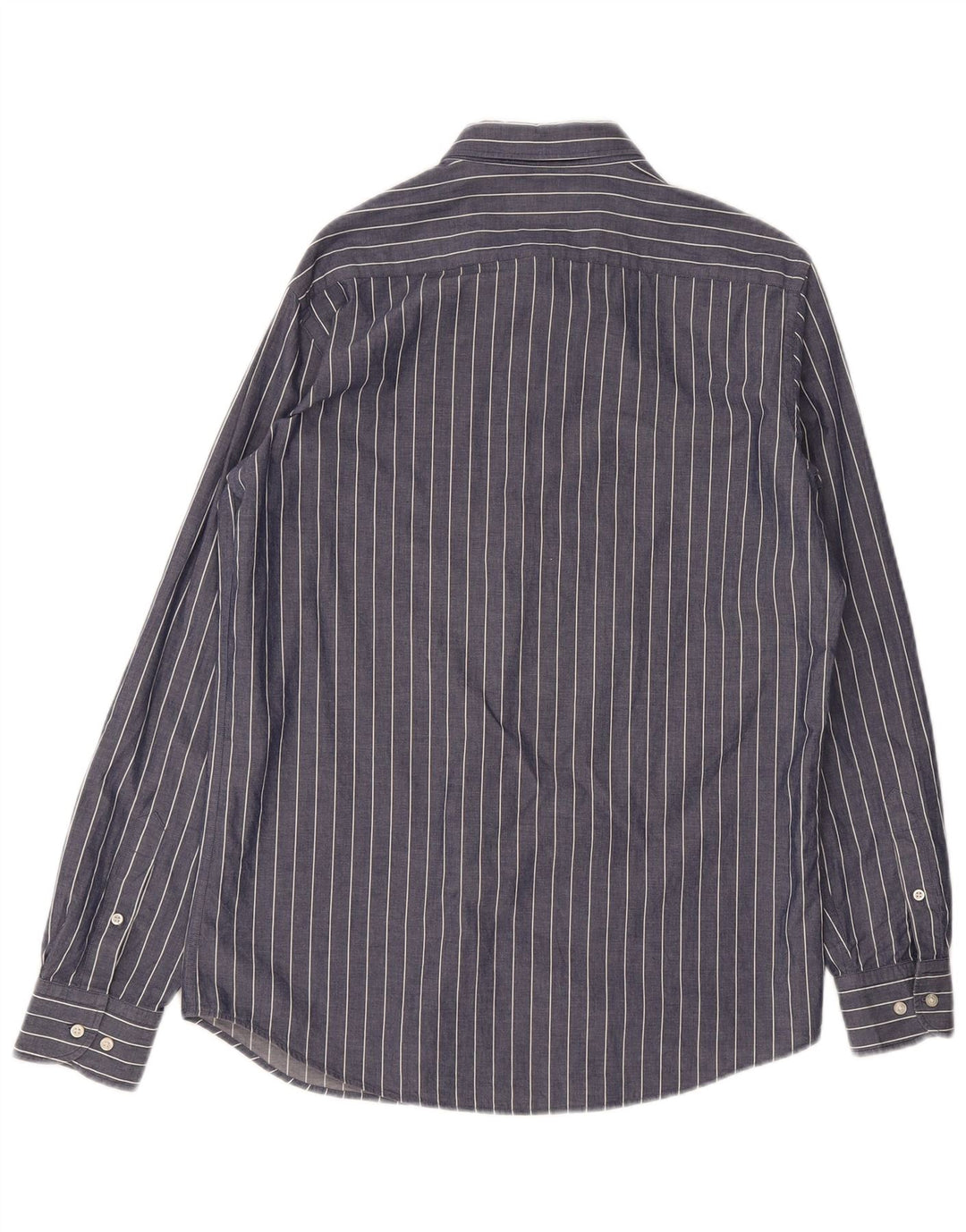 Massimo Dutti Chemise Regular Fit Homme Bleu Marine Rayé Coton