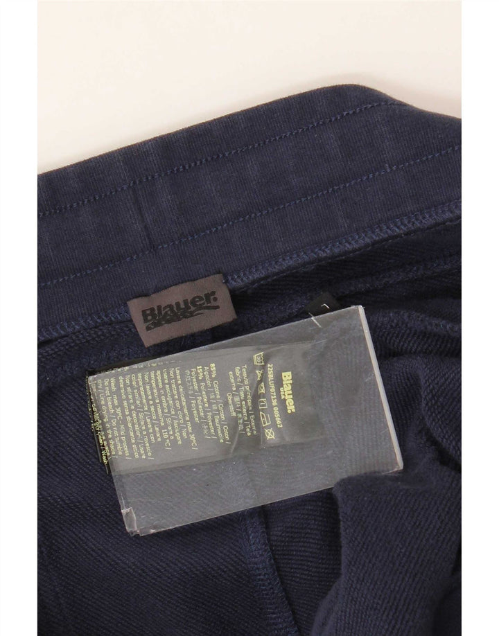 Blauer Pantalon de Survêtement Homme Joggers Large Bleu Marine Coton