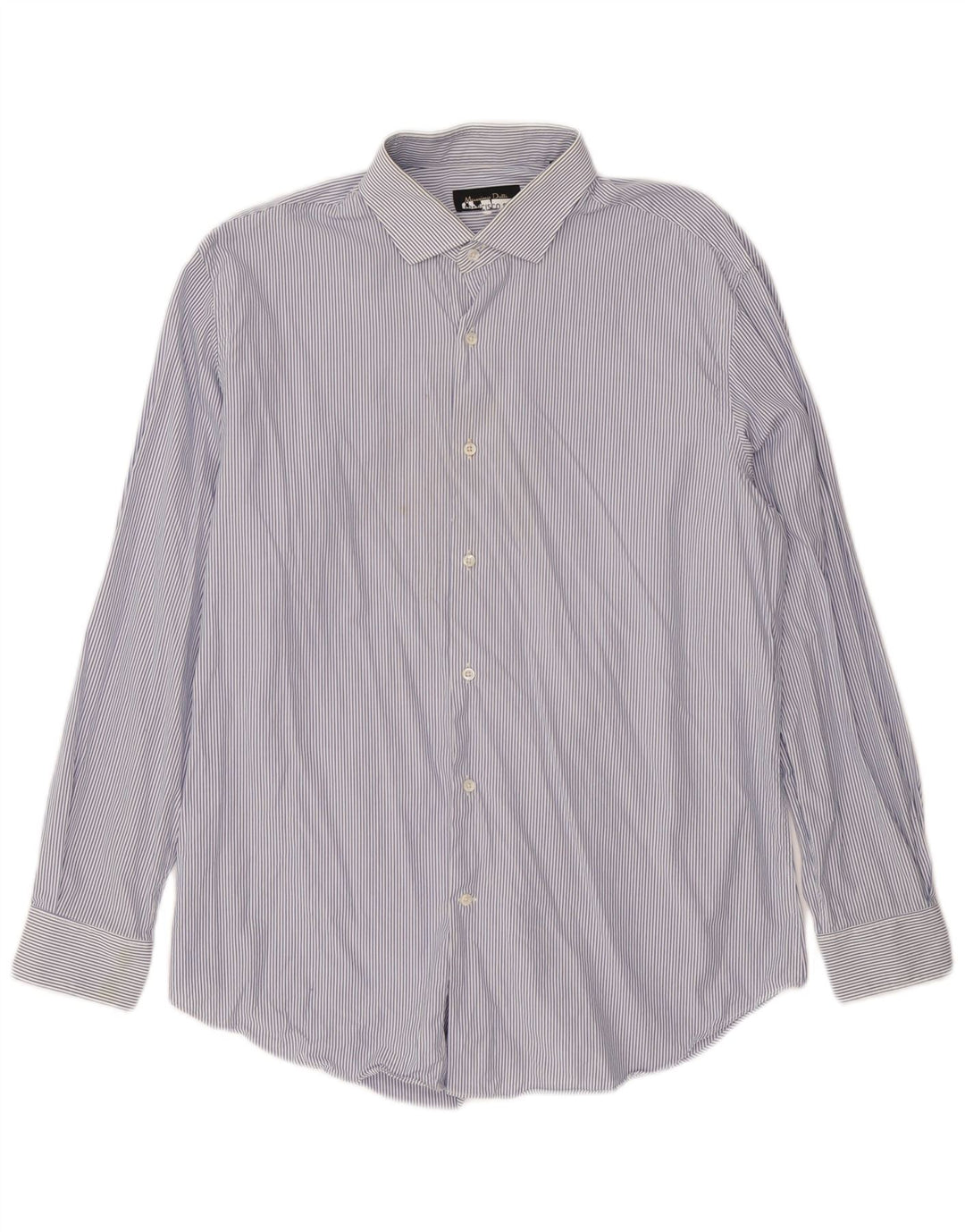 Massimo Dutti Chemise homme Taille 44 17 1/2 XL Bleu à fines rayures