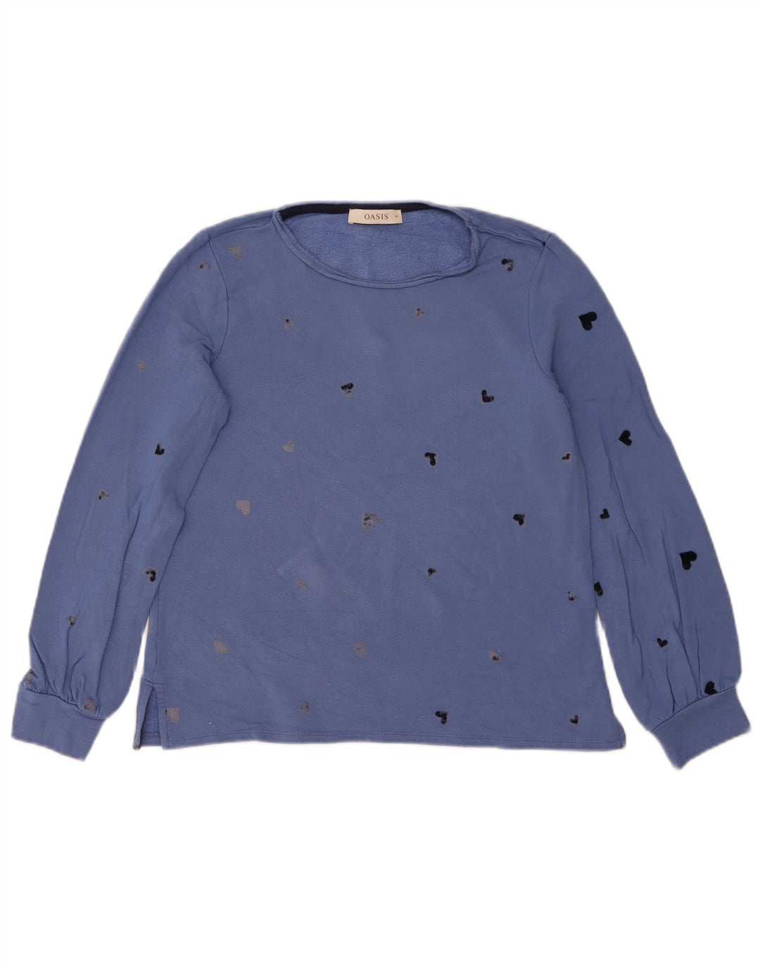 Oasis Sweat-shirt à motif abstrait pour femme UK 12 Bleu moyen Viscose