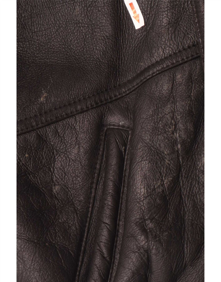 veste en peau de mouton vintage pour hommes IT 50 Grand Noir