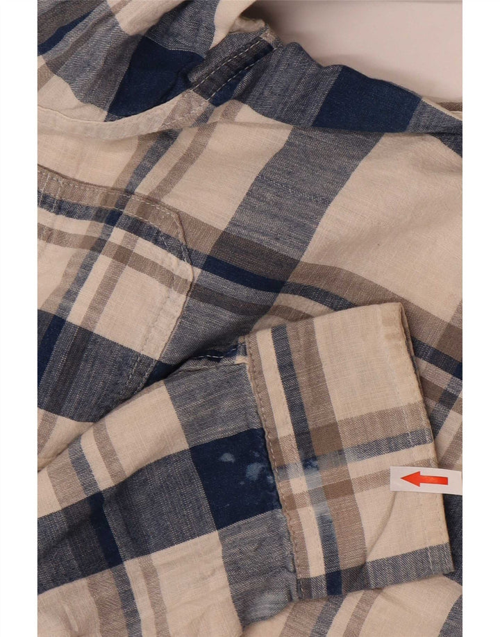 Wrangler Chemise Homme Grand Carreau Beige Coton