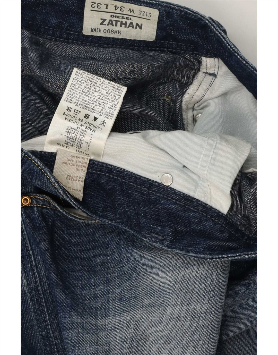 Diesel Jean Bootcut Zathan Regular Homme W34 L32 Bleu Coton
