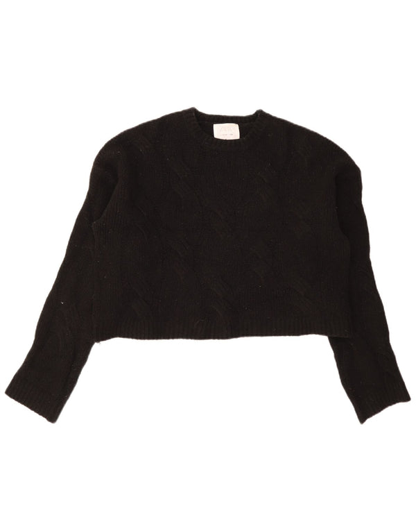 Zara Pull ample court à col rond pour fille 13-14 ans Noir
