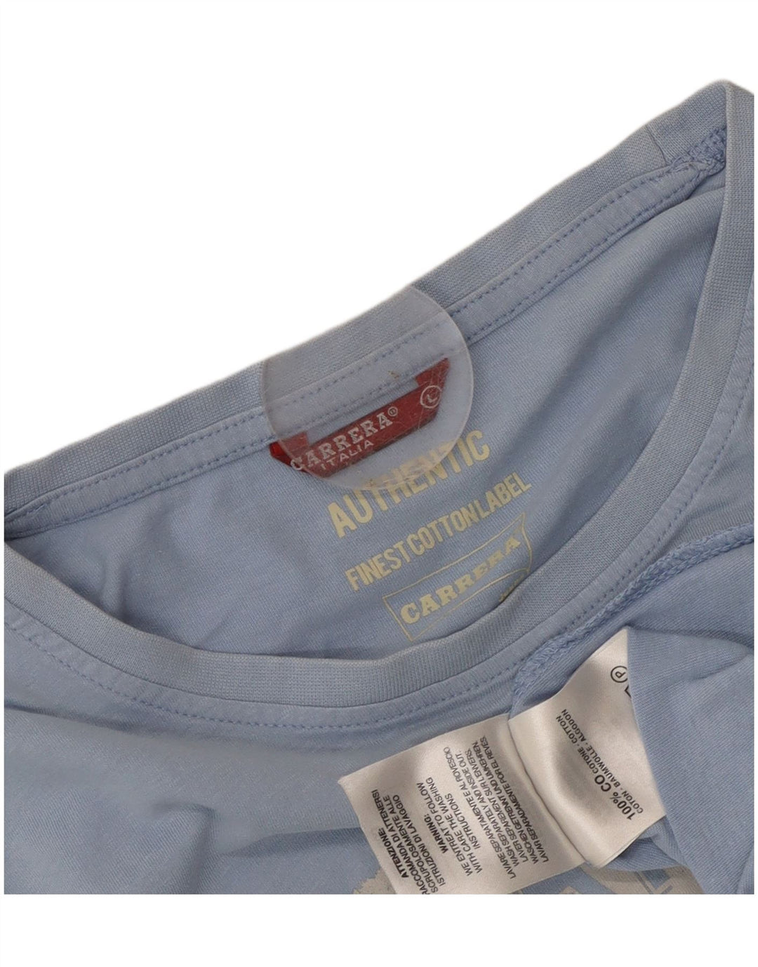 Carrera Homme Graphic T-Shirt Top Large Bleu Coton