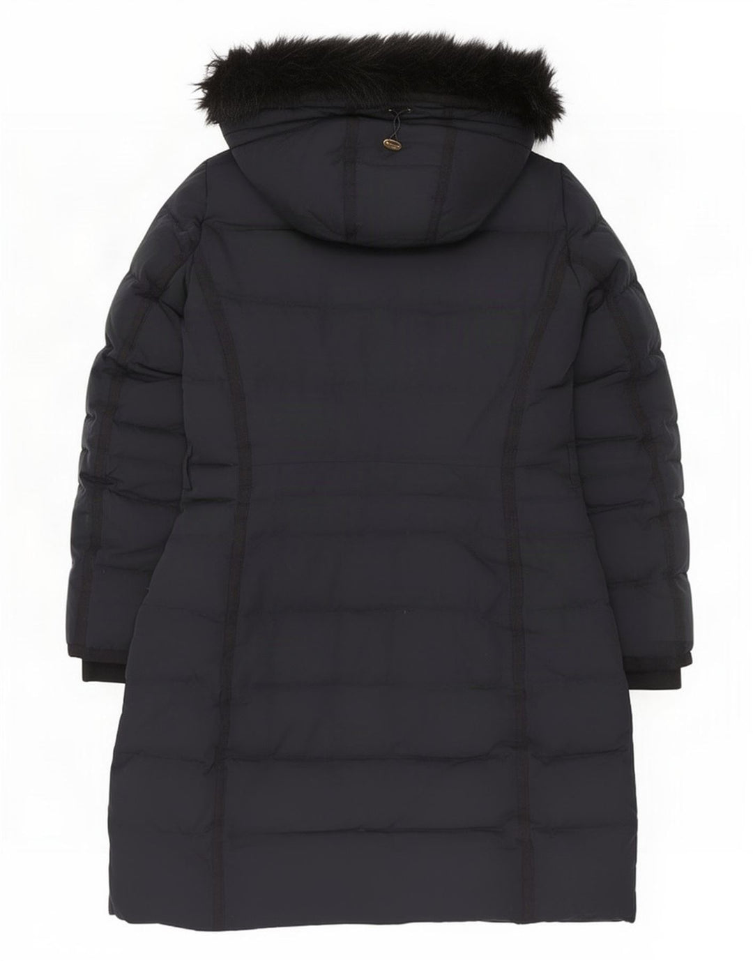 Zara Manteau rembourré à capuche pour femme UK 16 Large Bleu Marine Polyester