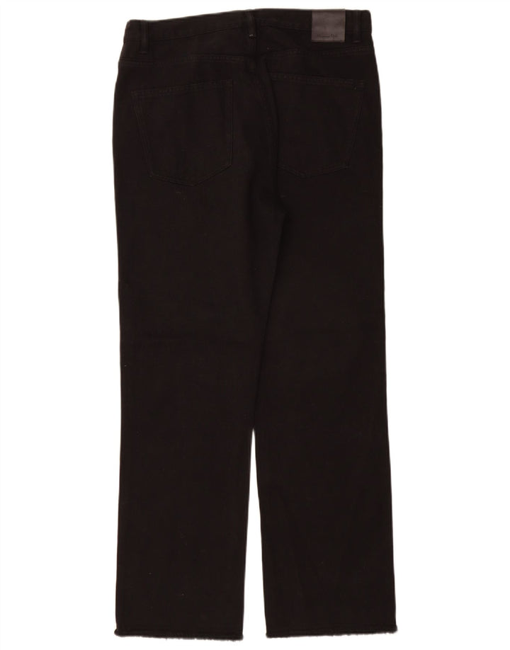 Massimo Dutti Jean droit taille haute pour femme EU 40 Medium W30 L29 Noir