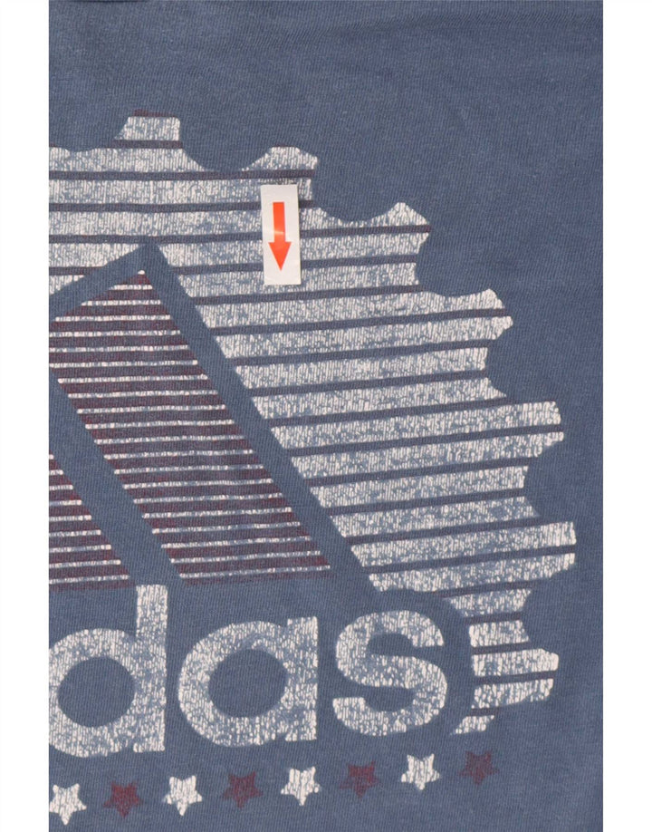 Adidas T-Shirt Graphique Homme Bleu Moyen Coton