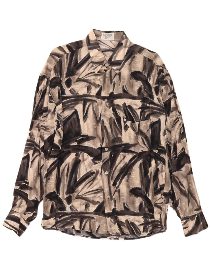 Chemise à motif abstrait vintage pour hommes grand gris