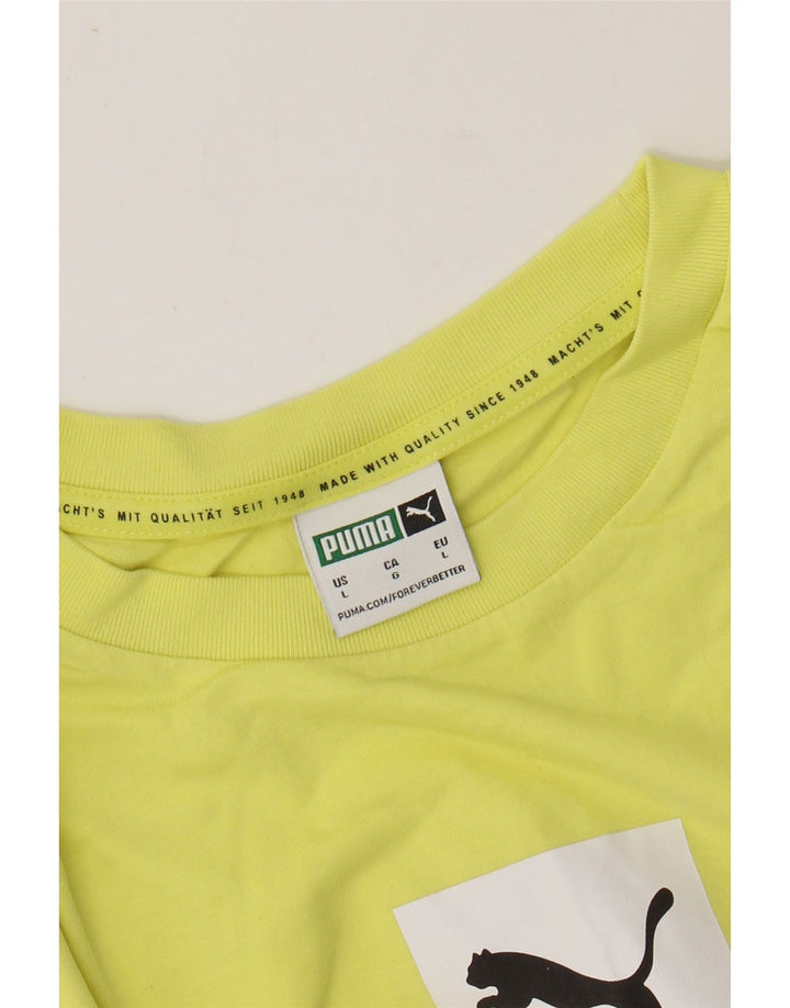 PUMA T-Shirt Graphique Homme Large Jaune