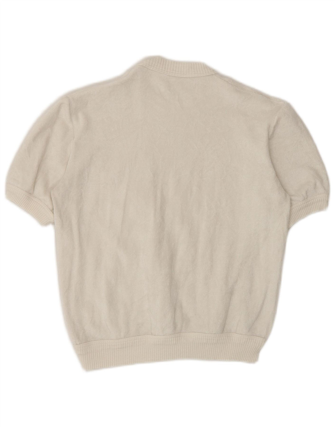 vintage Femme Velours Blouse Top UK 14 Moyen Blanc
