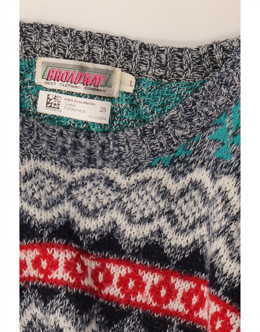BROADWAY Pull col bateau pour homme Large multicolore Fair Isle