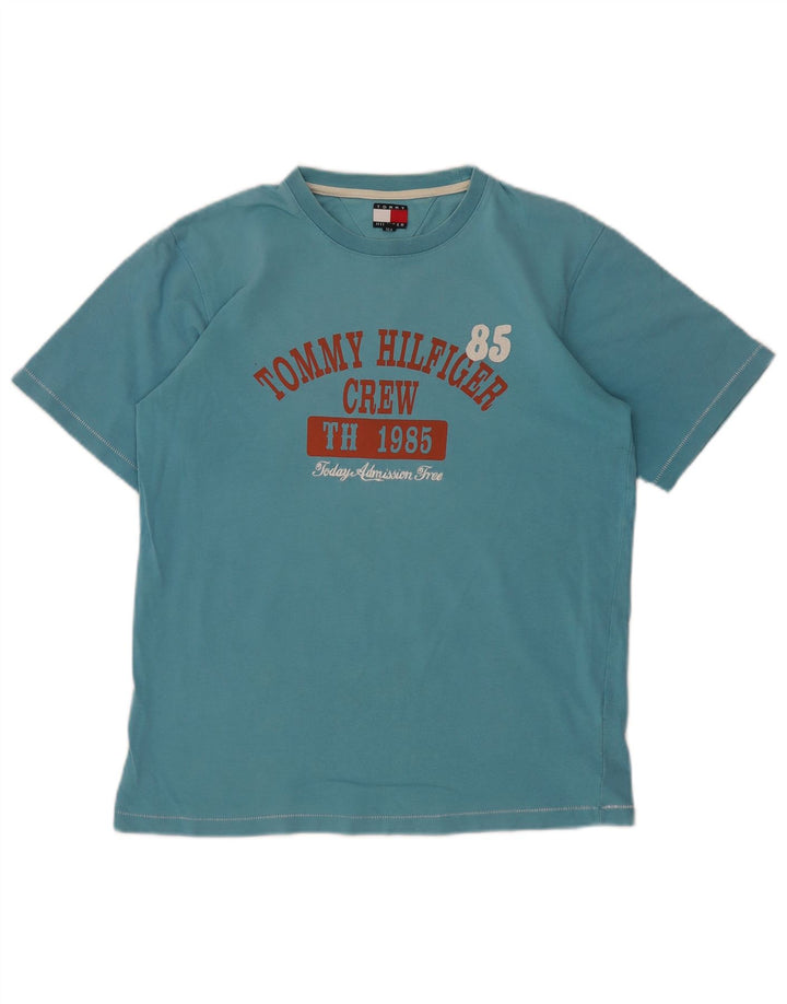 TOMMY HILFIGER T-Shirt Graphique Garçon 13-14 ans Bleu Coton