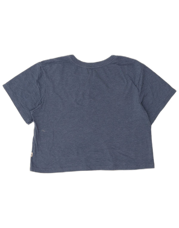 Vans Womens Crop Oversize Graphic T-Shirt Top UK 10 Petit Bleu