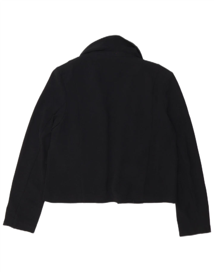 MARKS & SPENCER Veste blazer ouverte pour femme UK 12 Noir moyen Polyester