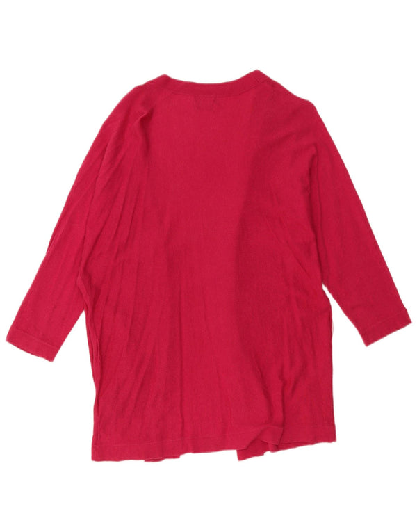 Massimo Dutti Cardigan ouvert à manches 3/4 pour femme Rose moyen UK 14