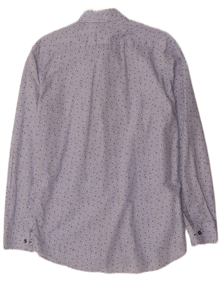 Paul Smith Chemise slim à motif abstrait pour homme Taille 43 17 Bleu moyen