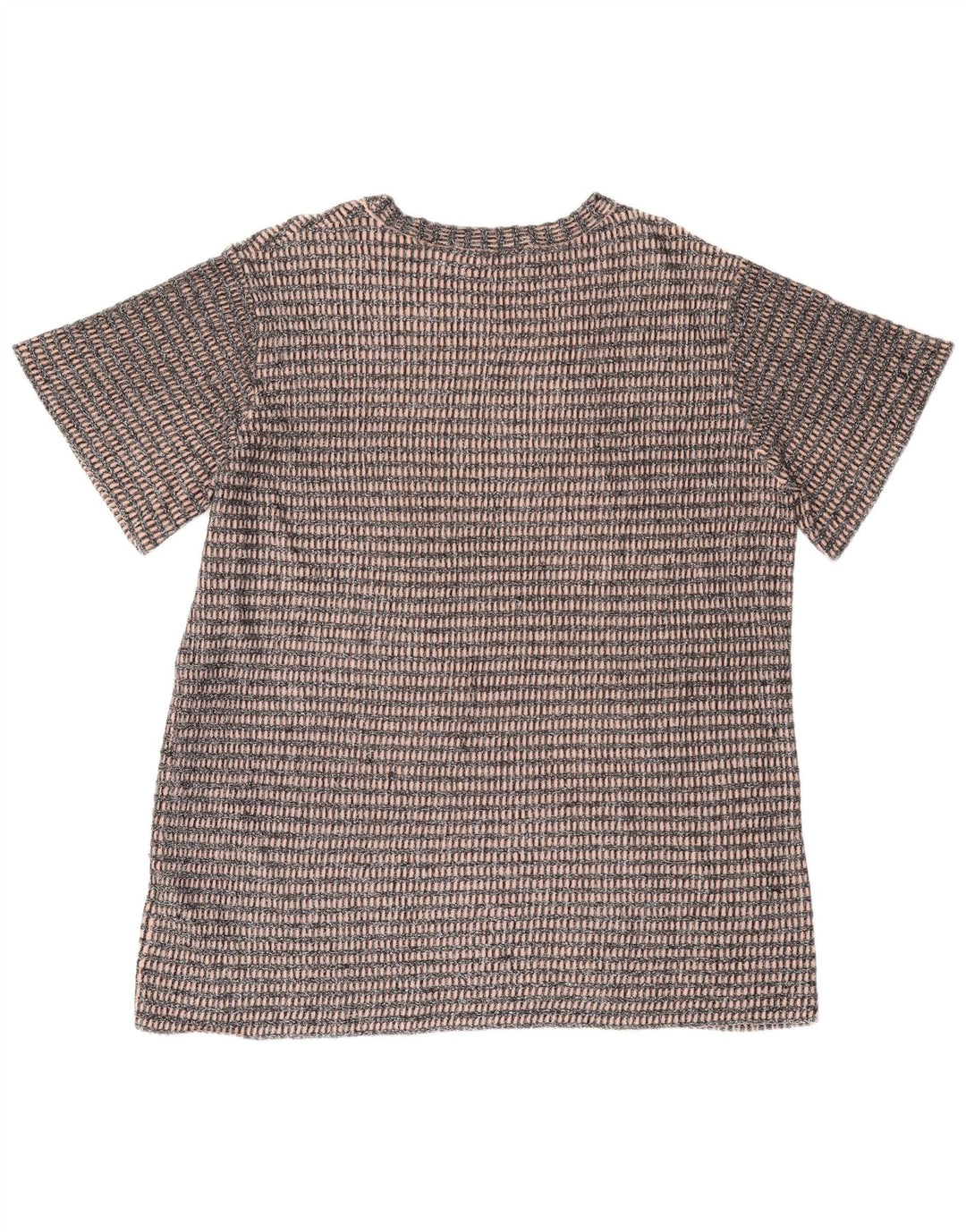 Zara Femme T-Shirt Oversize Top UK 14 Polyester Rayé Noir Moyen