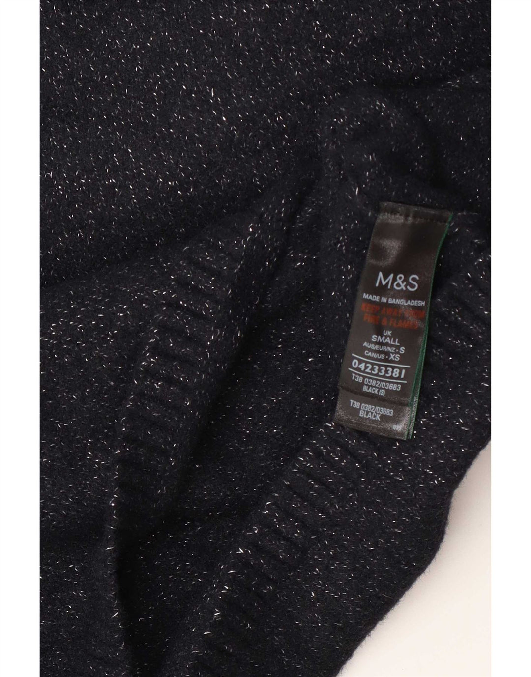 Marks & Spencer Pull col roulé pour femme UK 10 Petit Noir Moucheté