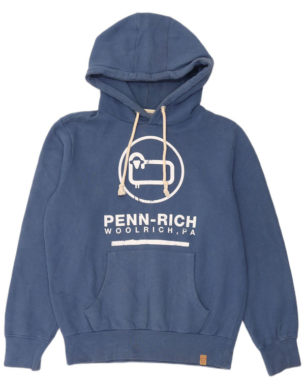 Woolrich Pull à Capuche Graphic Regular Fit Homme Bleu Coton