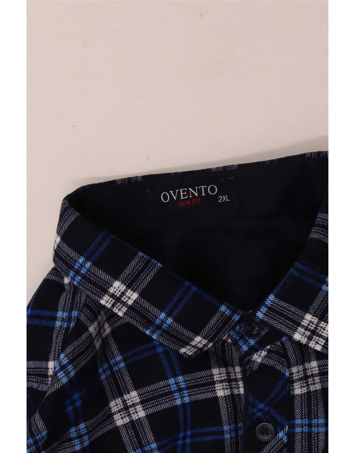 chemise en flanelle vintage pour hommes 2XL Blue Check