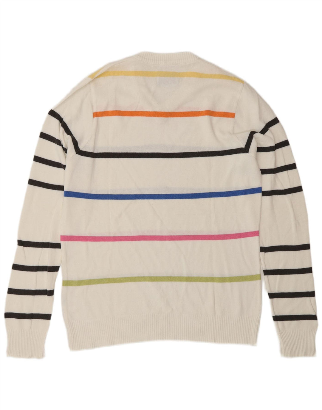 XDYE Pull col V pour Homme Rayé Blanc Moyen