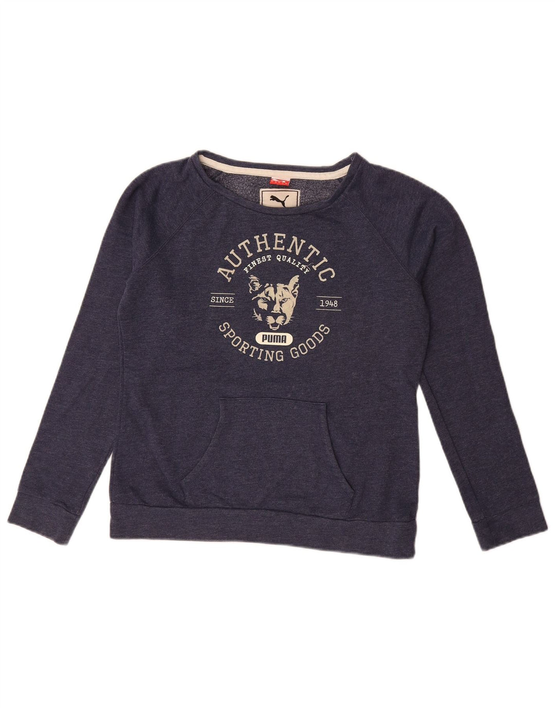 Puma Sweat-shirt graphique pour femme UK 14 Large Bleu marine