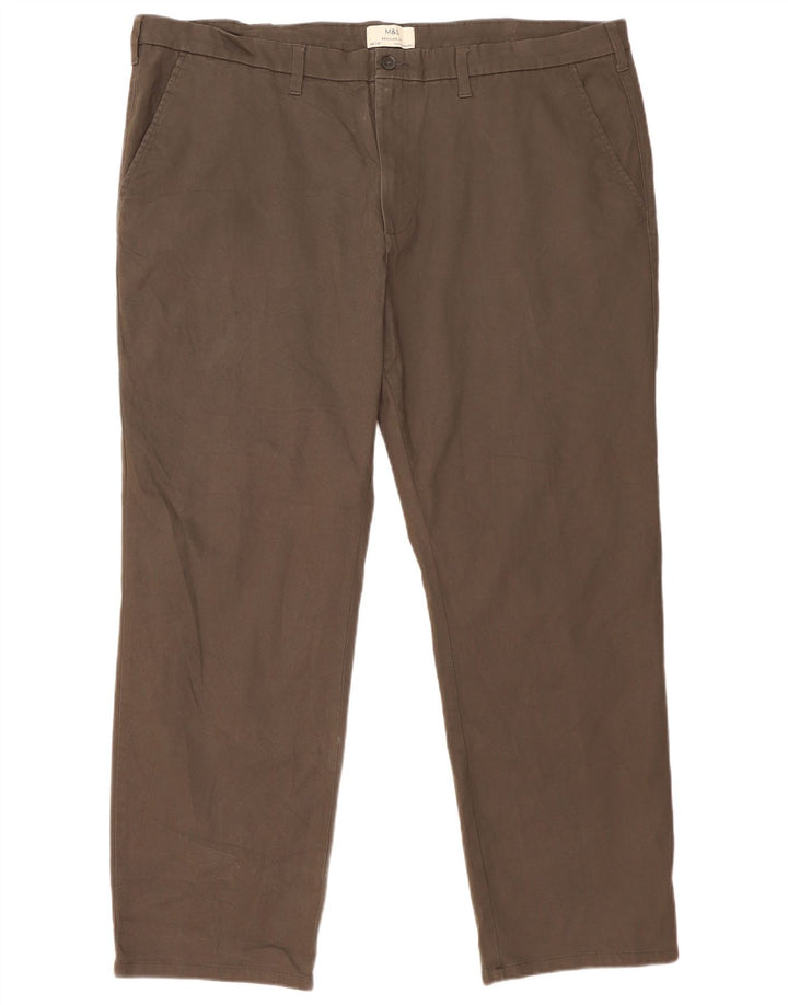 Marks & Spencer Pantalon Chino Coupe Regular Homme W46 L31 Gris Coton
