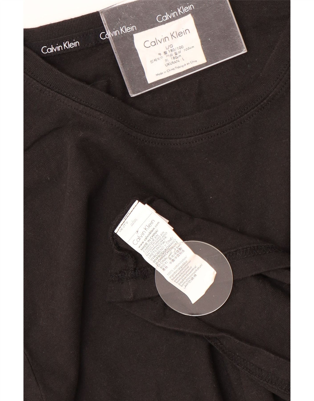 CALVIN KLEIN Haut Homme Manches Longues Large Noir Coton