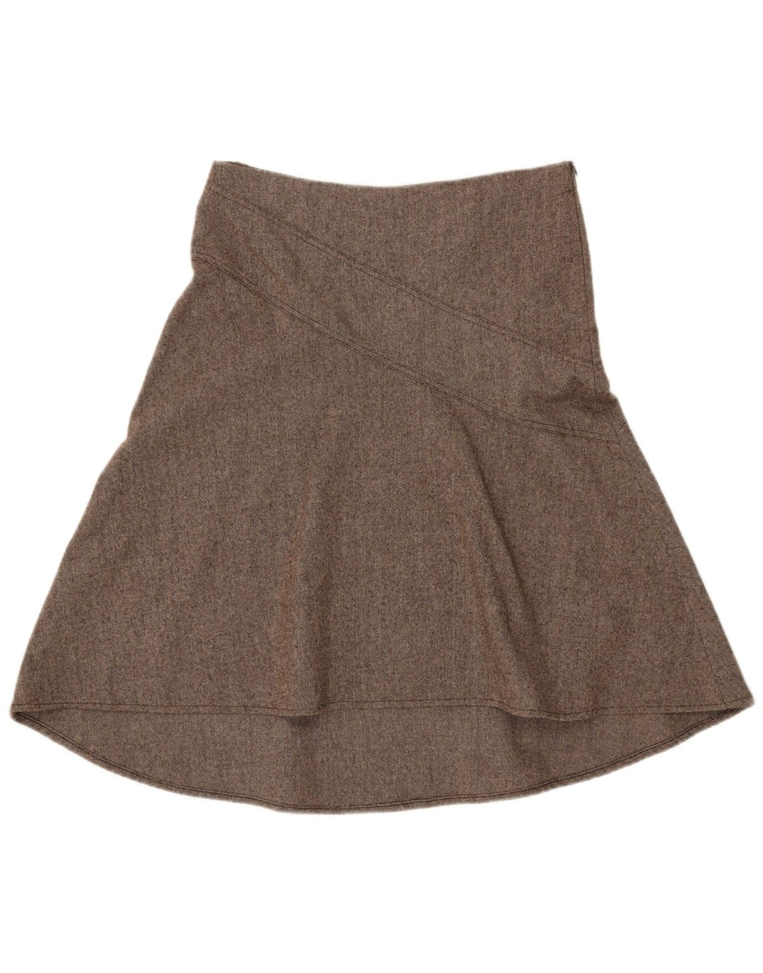 Topshop Jupe trapèze pour femme UK 12 Medium W32 Laine marron