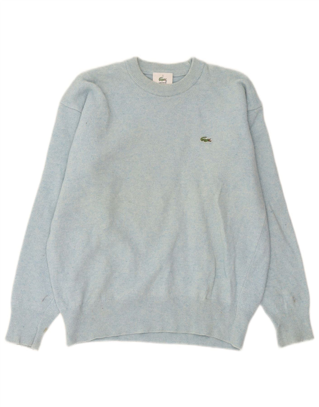 Lacoste Pull ras du cou pour homme Taille 3 Petite laine d'agneau bleue