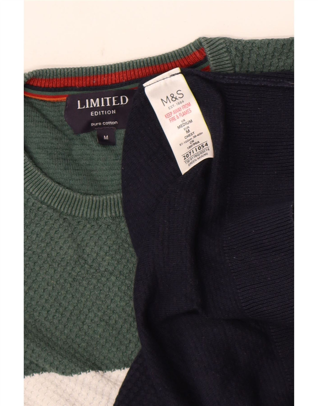 Marks & Spencer Pull à col rond pour homme Bleu marine moyen Colourblock